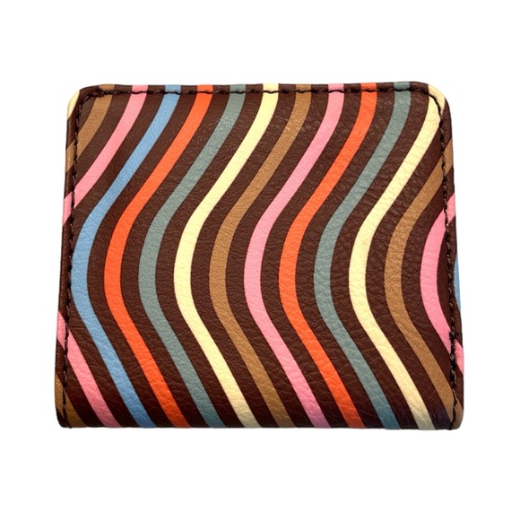 Fossil Madison Curved Stripes Bifold Wallet Brown Multi Color - Picture 5 of 5
